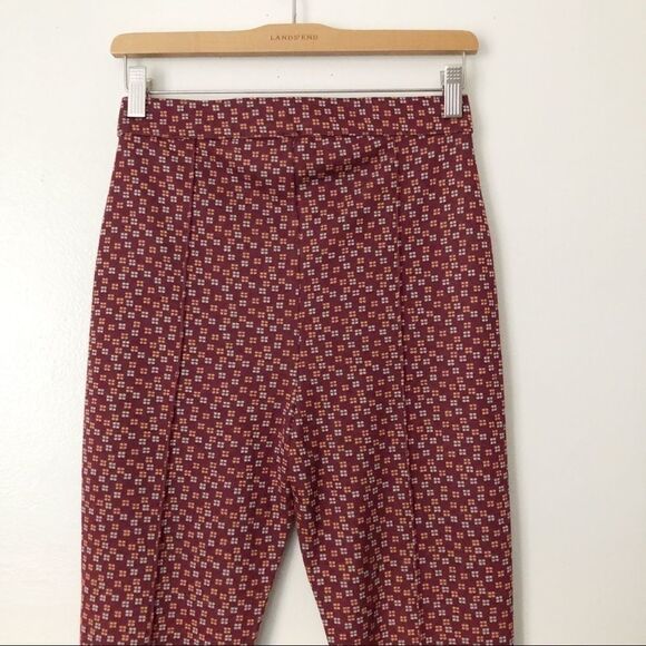 Free People Printed High Rise brown pants NWOT - Picture 3 of 6